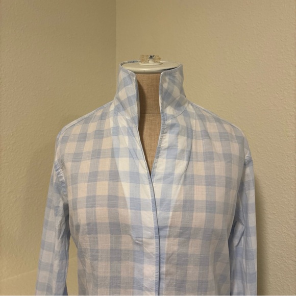 Sarah Alexandra Renee Bassetti Women’s Gingham Blue Long Sleeve Signature Shirt - Picture 4 of 9